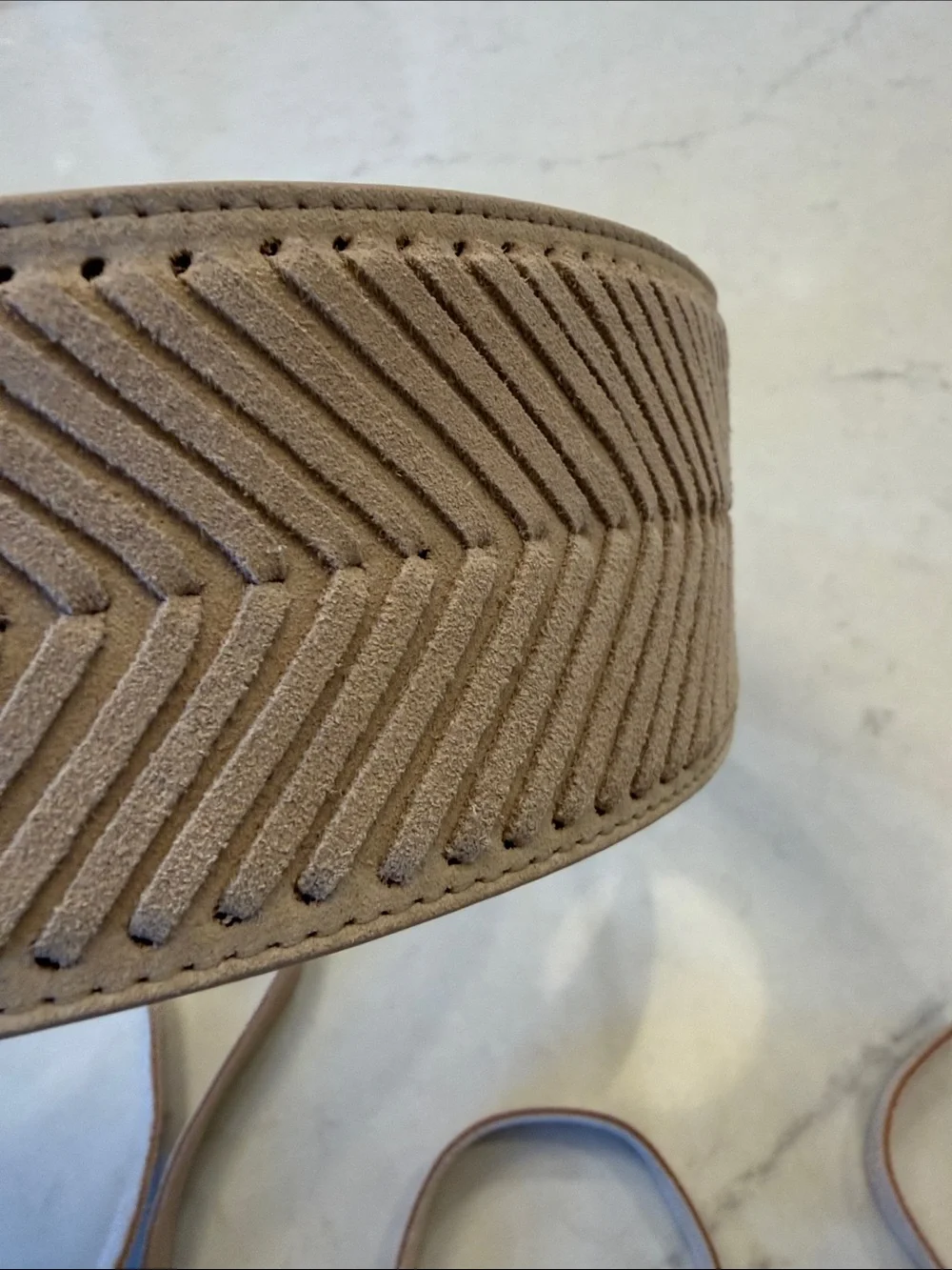 Vintage Wide Braided Tie-Waist‎ Belt in Taupe